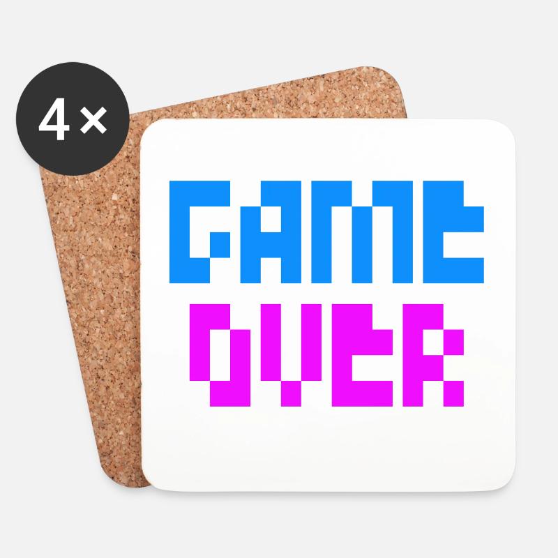 Game Over - Untersetzer (4er-Set) - Weiß