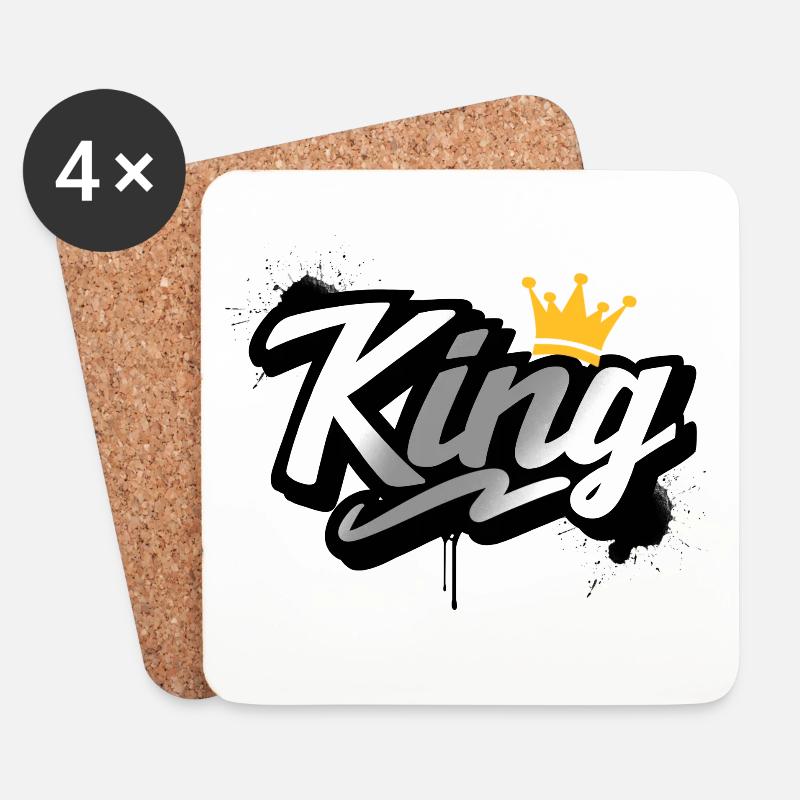 King - Untersetzer (4er-Set) - Weiß
