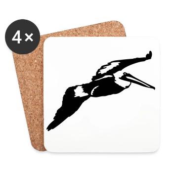 Pelican - Dessous de verre (lot de 4) - blanc - Devant