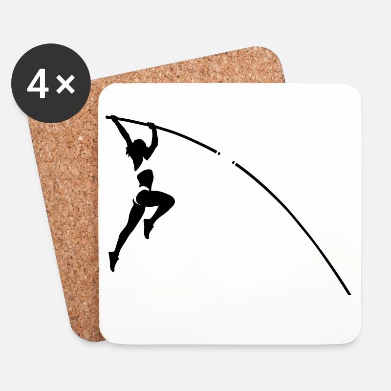 Stabhochsprung - Untersetzer (4er-Set) - Weiß