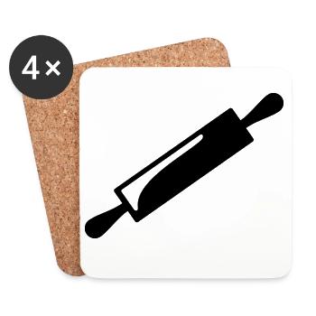 Rolling pin - Coasters (set of 4) - white - Front