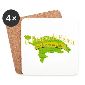 o Thurgau du Heimat | Ostschweiz - Untersetzer (4er-Set) - Weiß - Vorne