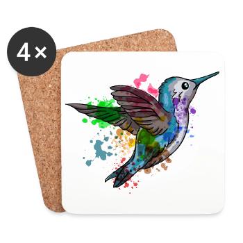 Colibri Peinture - Dessous de verre (lot de 4) - blanc - Devant