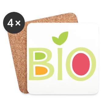 Bio Team Company Club Friends Fruits Food Vegan - Coasters (set of 4) - white - Front