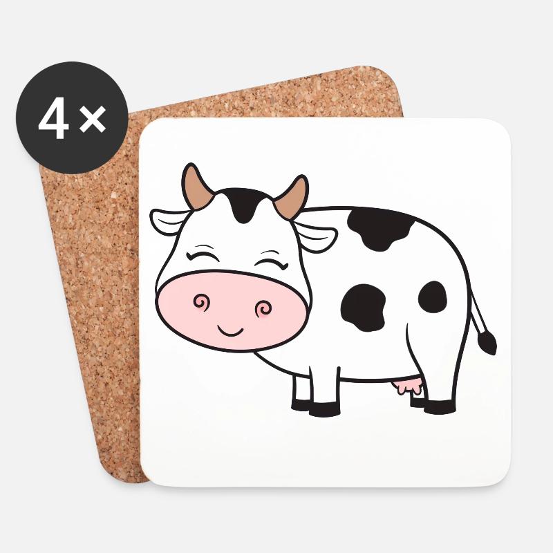 Vache Vaches - Dessous de verre (lot de 4) - blanc