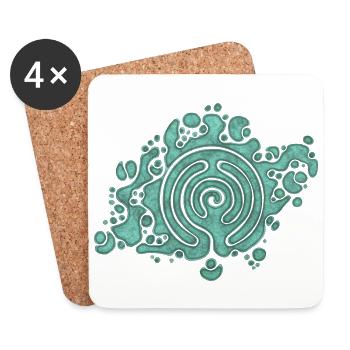Spiritual Symbol - The Way Of Life Labyrinth 2 - Untersetzer (4er-Set) - Weiß - Vorne
