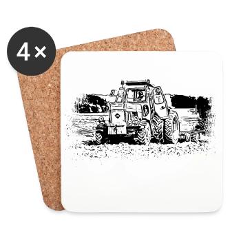 Tracteur Fortschritt ZT 303 E - Dessous de verre (lot de 4) - blanc - Devant