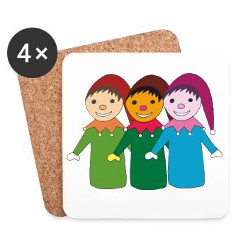 kasper and friends - Coasters (set of 4) - white - Front