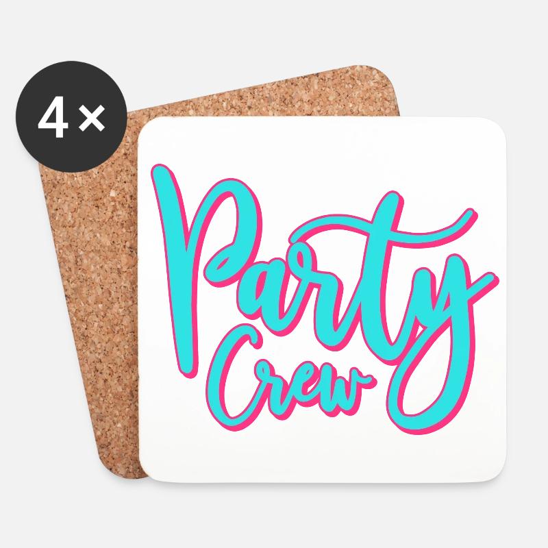 Partycrew Party Crew - Untersetzer (4er-Set) - Weiß