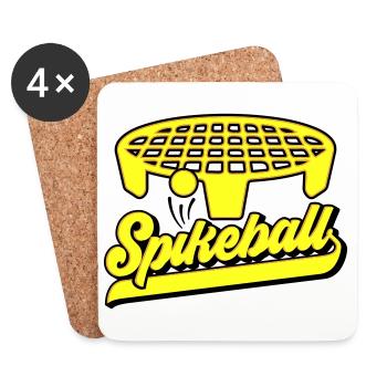 Farben änderbar | Roundnet Spikeball Fun - Untersetzer (4er-Set) - Weiß - Vorne