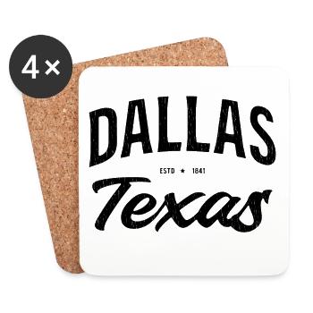 Dallas Texas USA Foundation Year Design - Coasters (set of 4) - white - Front