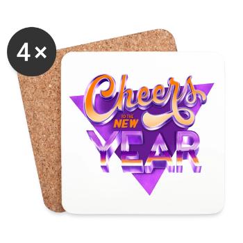 Happy New Year - Untersetzer (4er-Set) - Weiß - Vorne