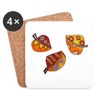 herbstblätter - Untersetzer (4er-Set) - Weiß - Vorne
