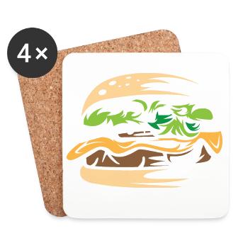 burgers delicious food homemade bistro healthy - Coasters (set of 4) - white - Front