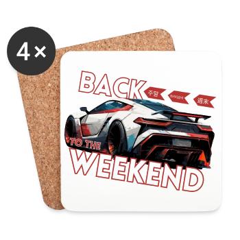 Back to the Weekend - Untersetzer (4er-Set) - Weiß - Vorne