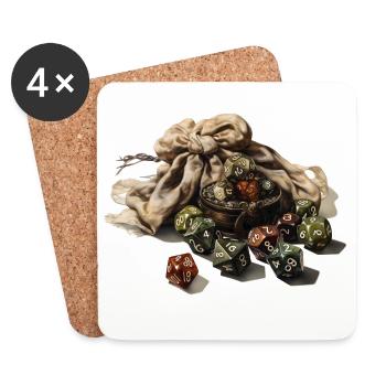 Dice Full Roleplay Dice Fantasy Shirt - Coasters (set of 4) - white - Front
