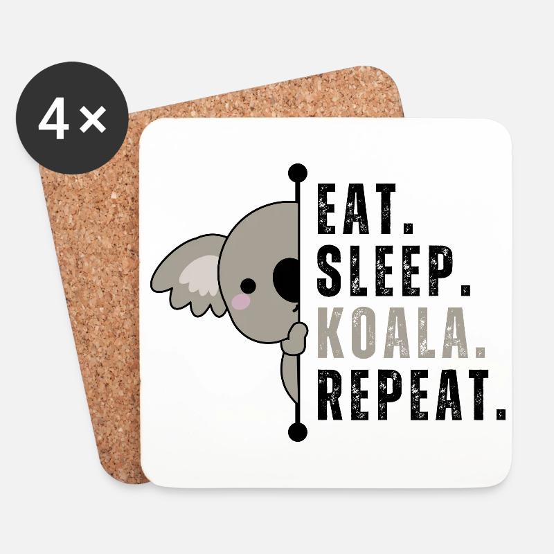 Eat Sleep Koala Repeat - Untersetzer (4er-Set) - Weiß