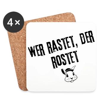 Bewegung ist Leben Kollektion | Redewendung - Untersetzer (4er-Set) - Weiß - Vorne