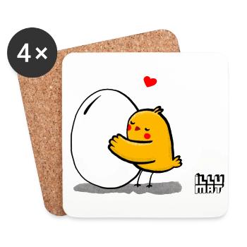 Sibling Egg - Coasters (set of 4) - white - Front