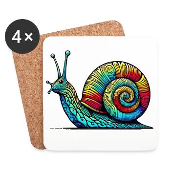 Schnecke - Untersetzer (4er-Set) - Weiß - Vorne