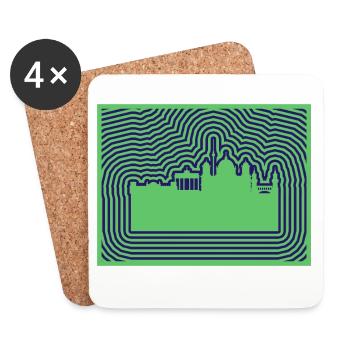 Ligne d’horizon de Berlin - Dessous de verre (lot de 4) - blanc - Devant
