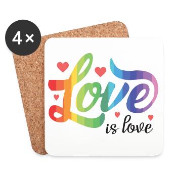 LGBT Pride Month - Love is Love - Coasters (set of 4) - white - Front