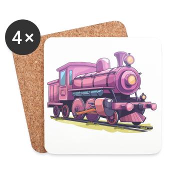 Locomotive Comic Look - Coasters (set of 4) - white - Front