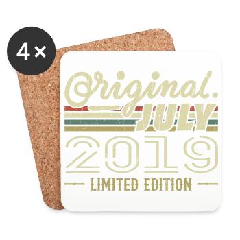 Juillet 2019 Original Cadeau Anniversaire 2019 - Dessous de verre (lot de 4) - blanc - Devant
