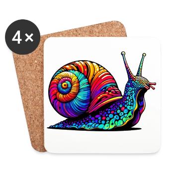 Schnecke - Untersetzer (4er-Set) - Weiß - Vorne