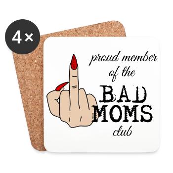 Bad Moms Club Baise Doigt d’honneur - Dessous de verre (lot de 4) - blanc - Devant