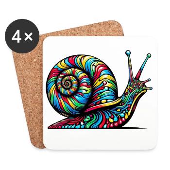 Snail - Coasters (set of 4) - white - Front