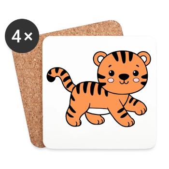Tiger - Coasters (set of 4) - white - Front