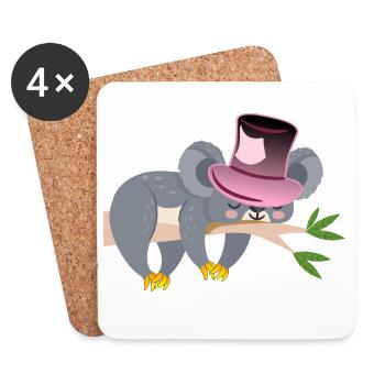 KOALA BEAR - SLEEPING - Coasters (set of 4) - white - Front