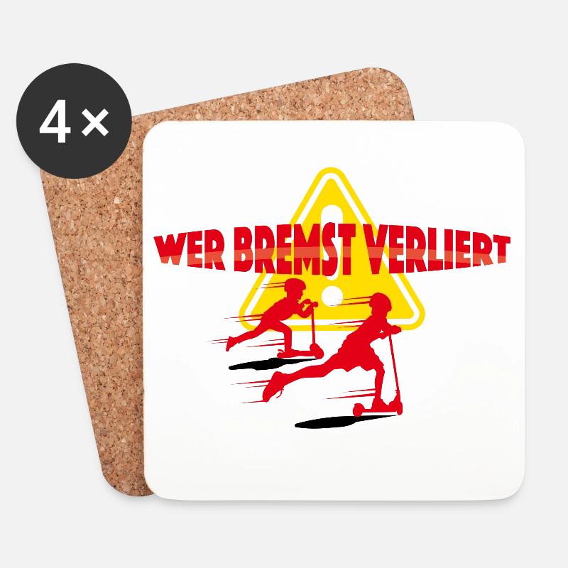 Scooter - tritt voll drauf los - Untersetzer (4er-Set) - Weiß