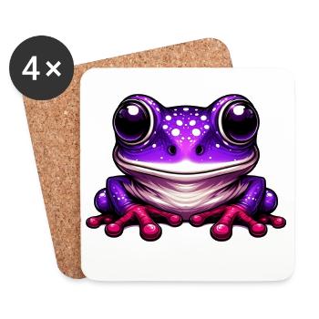 Grenouille - Dessous de verre (lot de 4) - blanc - Devant