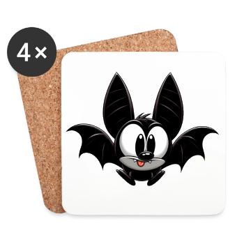 Bat - Coasters (set of 4) - white - Front