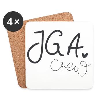 Équipe JGA : T-shirt de la fête de garçon - Dessous de verre (lot de 4) - blanc - Devant