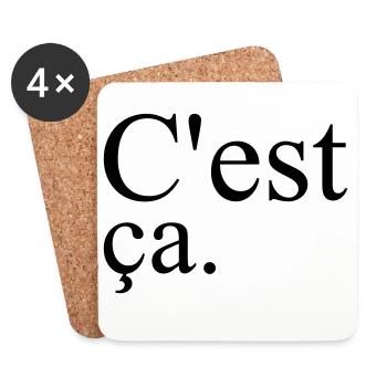French Chic Cest Ca Französisch Style Paris - Untersetzer (4er-Set) - Weiß - Vorne