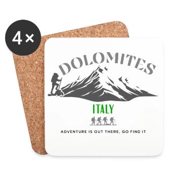 Monti Dolomiti Randonneurs Italie - Dessous de verre (lot de 4) - blanc - Devant