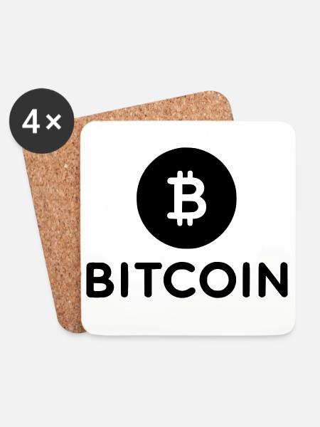 Bitcoin mit rundem Icon - Untersetzer (4er-Set) - Weiß