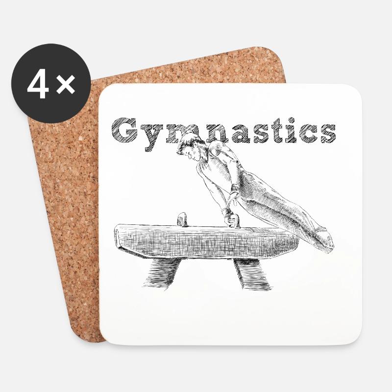 Pauschenpferd - Untersetzer (4er-Set) - Weiß