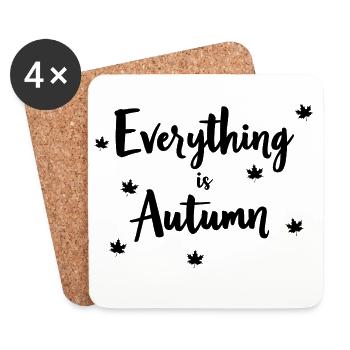 Alles ist Herbst. Frohe Herbsternte für Damen - Untersetzer (4er-Set) - Weiß - Vorne