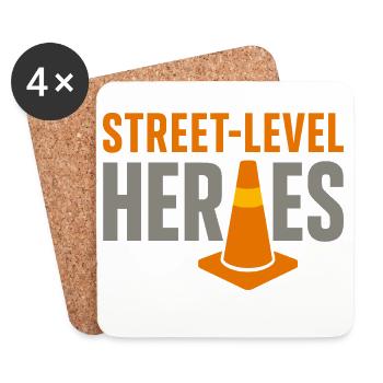Road Construction Team Asphalt Concrete Team - Coasters (set of 4) - white - Front