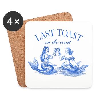 Letzter Toast an der Küste - Junggesellinnen-Spruch - Untersetzer (4er-Set) - Weiß - Vorne