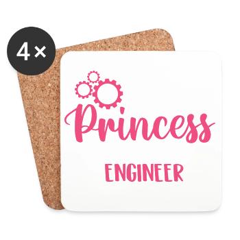 Forget Princess I Want To Be An Engineer - Coasters (set of 4) - white - Front