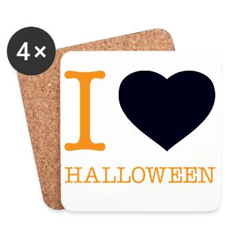 I Love Halloween - Coasters (set of 4) - white - Front