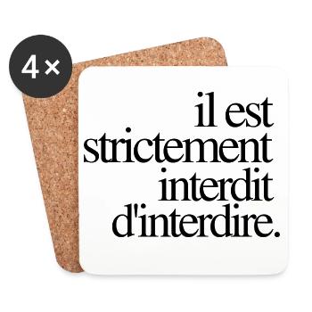 It is strictly forbidden to prohibit - Coasters (set of 4) - white - Front