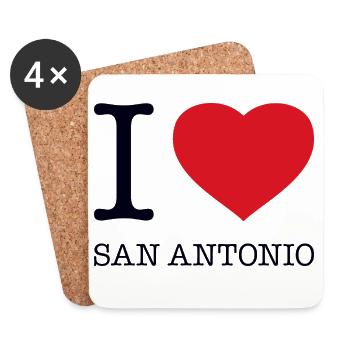 I love San Antonio - Coasters (set of 4) - white - Front