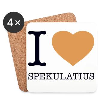 I love Spekulatius - Untersetzer (4er-Set) - Weiß - Vorne