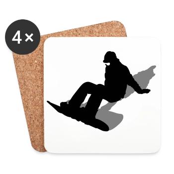 Snowboard - Untersetzer (4er-Set) - Weiß - Vorne
